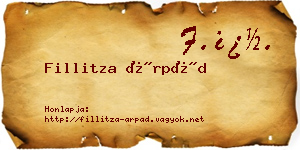 Fillitza Árpád névjegykártya